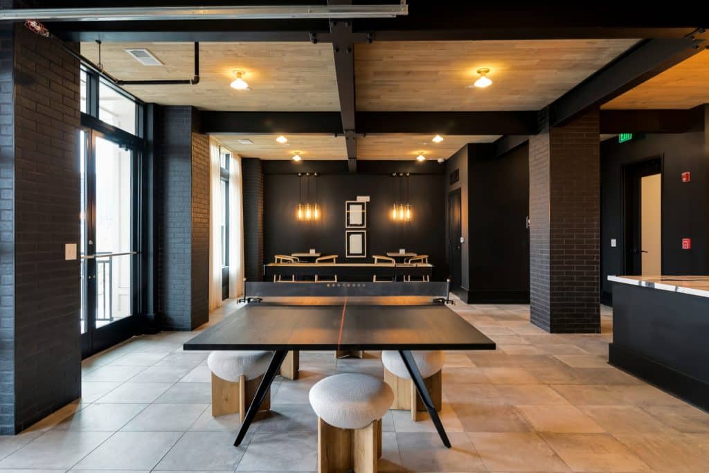 Margaux Midtown's community ping pong table in the clubroom