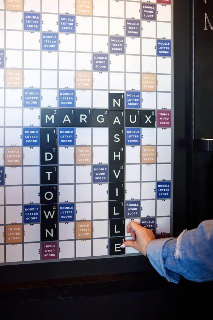 Margaux Midtown's apartment community scrabble board